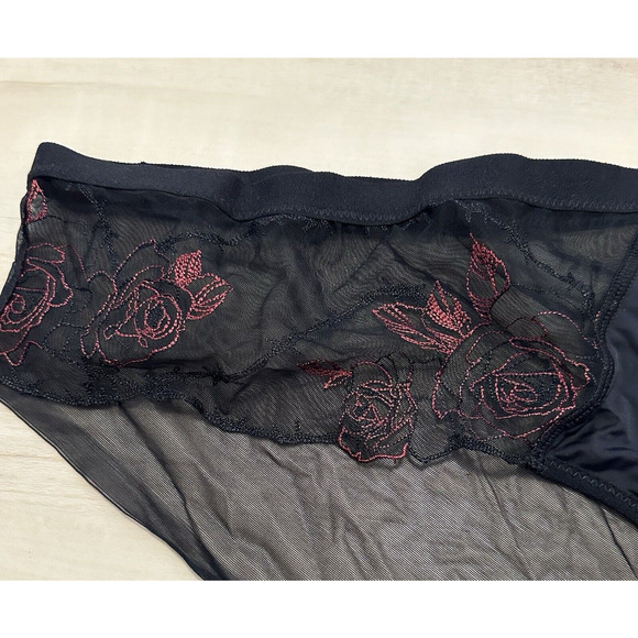 Thistle and Spire Panties Women 3X Black Thorn Apart Roses Embroidery Mesh NWT - Picture 5 of 7